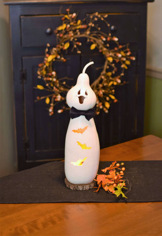 Meadowbrooke Gourds - Jake Ghost Medium Tall Lit Handcrafted Gourd