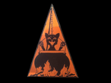 - Triangle Cat with Cauldron Wood Cutout: 11x8