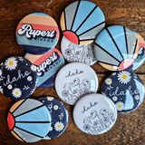 Mad River - 2.25 Custom Wildflower Button Magnet with your City/State
