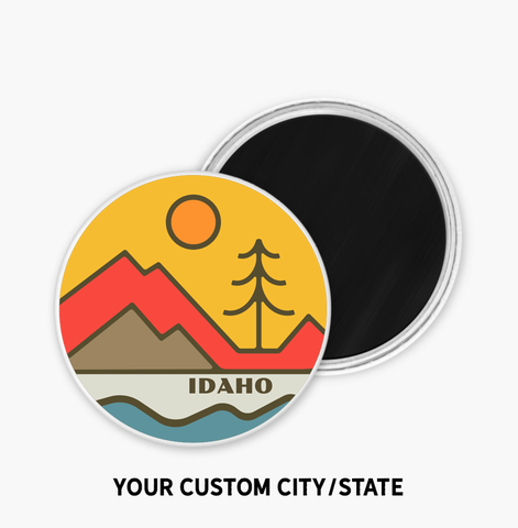 Mad River - 2.25 Custom Dusk Sunset Button Magnet with your City