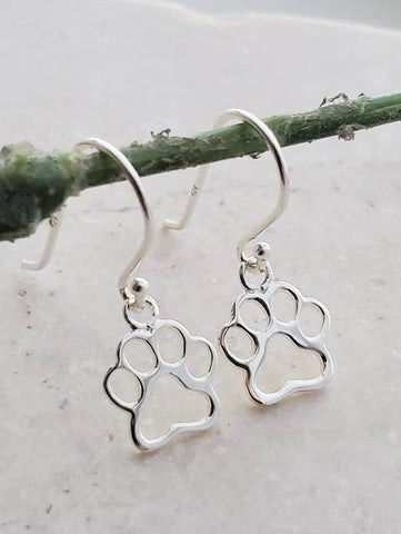 Sosie Designs - Silver Dog Paw Earrings