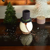 Meadowbrooke Gourds - Clyde Snowman Small Lit Hand-Crafted Gourd Luminary