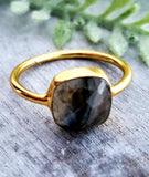 Sosie Designs - Labradorite Cushion Ring: 7