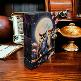 Leather Journal Blank Vintage Notebook with Two Owl Print