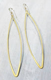 Sosie Designs - #5151 Gold Matte Long Marquis Earrings