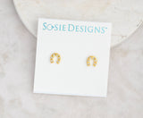Sosie Designs - Gold Horseshoe Crystal Stud