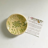 Walton Clay Studio - Pottery Dish Bowl - Pressed Flowers Nude