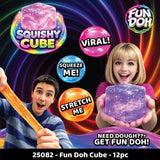 Novelty Brands - Fun Doh Squish & Squeeze Sparkle Cube Fidget Toy