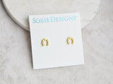 Sosie Designs - Gold Horseshoe Crystal Stud
