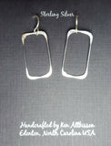 Ken’s handcrafted jewelry - Sterling Silver Earrings Small Rectangle