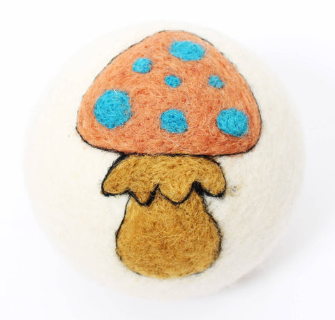 Ethical Global - Mushrooms: Eco Wool Dryer Balls Fair Trade: Orange/Blue Mushroom