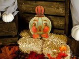 - Johanna Parker Halloween Green Jack O Lantern Pumpkin Wood Cutout: 7x5 / Head