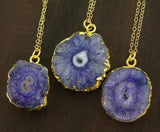 Sosie Designs - Gold Solar Quartz Necklace - Purple Blue