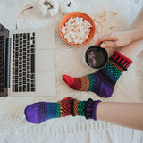 Solmate Socks - Gemstone Crew Socks | USA Made Sustainable Mismatched Socks: XL (Women 12+ / Men 11-14)