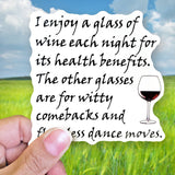 Tipsy Coasters & Gifts - Funny Sticker | I enjoy a glass of wine