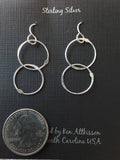 Ken’s handcrafted jewelry - Sterling Silver Two Medium Circles Long