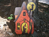 Haunted House Halloween Witch Cutout: 10x7