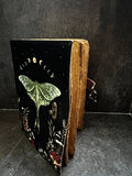 SunlitSage - Luna Moth Journal | Leather Journal | Blank Vintage Notebook
