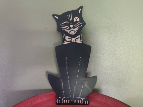 Halloween Winking Bowtie Cat 3D Printed Decoration