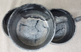Turtle Hollow Pottery - Flower Garden soup bowl in snow storm glaze