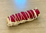 Picki Nicki - White Sage w/ Dried Red Rose Petals Smudge Sticks in Bulk