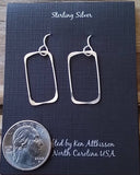 Ken’s handcrafted jewelry - Sterling Silver Earrings Small Rectangle