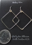 Ken’s handcrafted jewelry - Sterling Silver Earrings X-Large Squares