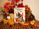 Halloween Plaque Wood Cutouts: John Martins Book with moon