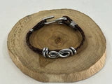 The Artist Jay - Continuum Twist Bracelet: Small / Black matte leather