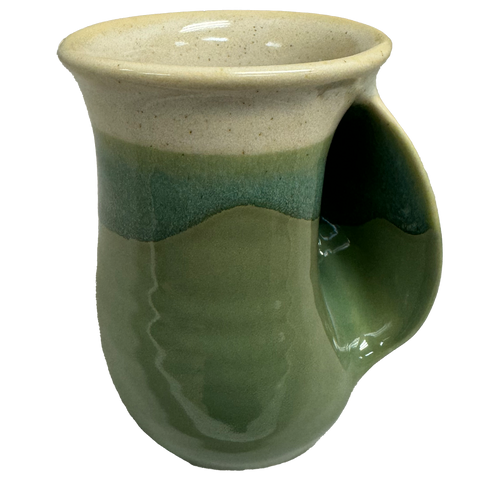 Clay in Motion - The Original Handwarmer Mug: Grasslands / Right Hand