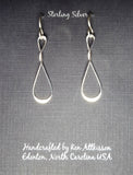 Ken’s handcrafted jewelry - Sterling Silver Earrings Twist/Drop Small