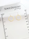 Sosie Designs - Gold Vermeil Brushed Circle Earrings