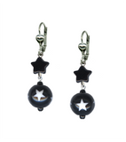 Classic Hardware - Star Drop Black Earrings