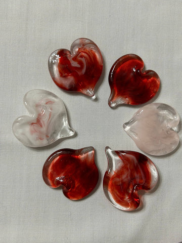 Terrapin Glass Gardens - Glass Hearts Hand sculpted made in USA: ASSORTED