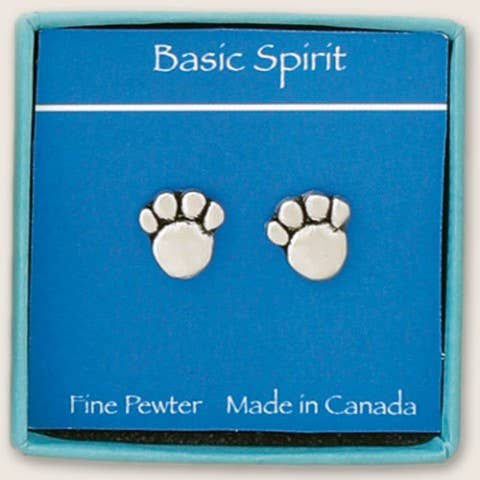 Basic Spirit - Paw Print Stud Earrings (Boxed)