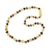 The Natural Amber - Multi Baroque Polished Baltic Amber Beads Necklace : Pop / 12.6"