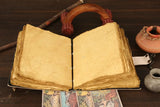 - Vintage Leather Journal Notebook Diary with Moon Print