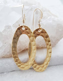 Sosie Designs - Gold Hammered Oval Earrings