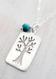 Sosie Designs - Silver Brushed Tree Of Life Necklace *