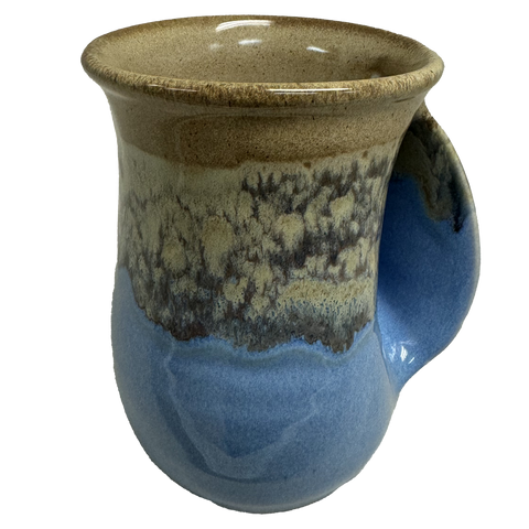 Clay in Motion - The Original Handwarmer Mug: Sandy Beach / Right Hand