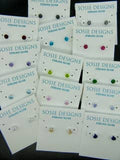 Sosie Designs - #1950-2 Silver CZ Round Studs Earrings - Mystic