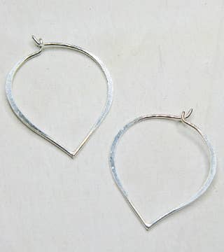 Sosie Designs - Silver Lotus Petal Hoops