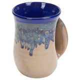 Clay in Motion - The Original Handwarmer Mug: Cobalt Canyon / Right Hand