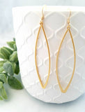 Sosie Designs - #5151 Gold Matte Long Marquis Earrings