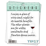 Tipsy Coasters & Gifts - Funny Sticker | I enjoy a glass of wine
