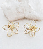 Sosie Designs - Gold Wire-Wrapped Lotus Studs Earrings