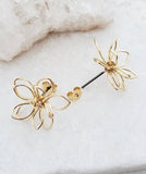 Sosie Designs - Gold Wire-Wrapped Lotus Studs Earrings