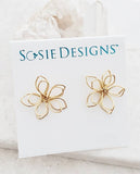 Sosie Designs - Gold Wire-Wrapped Lotus Studs Earrings
