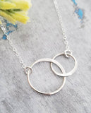 Sosie Designs - Two Intertwined Circle Sideways Necklace - Sterling Silver: 16"