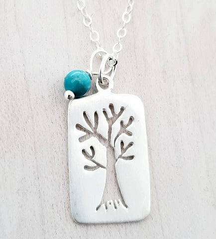 Sosie Designs - Silver Brushed Tree Of Life Necklace *